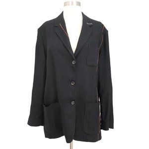 PAUL SMITH linen blazer jacket sz L stitching detail